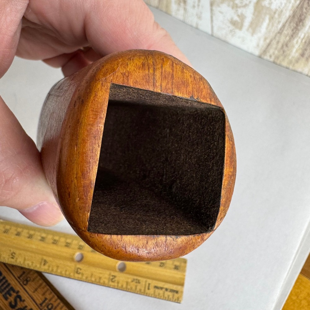 Vintage Folk Art Handcrafted Wooden Puzzle Box Small Trinket Case - Picture 16 of 16